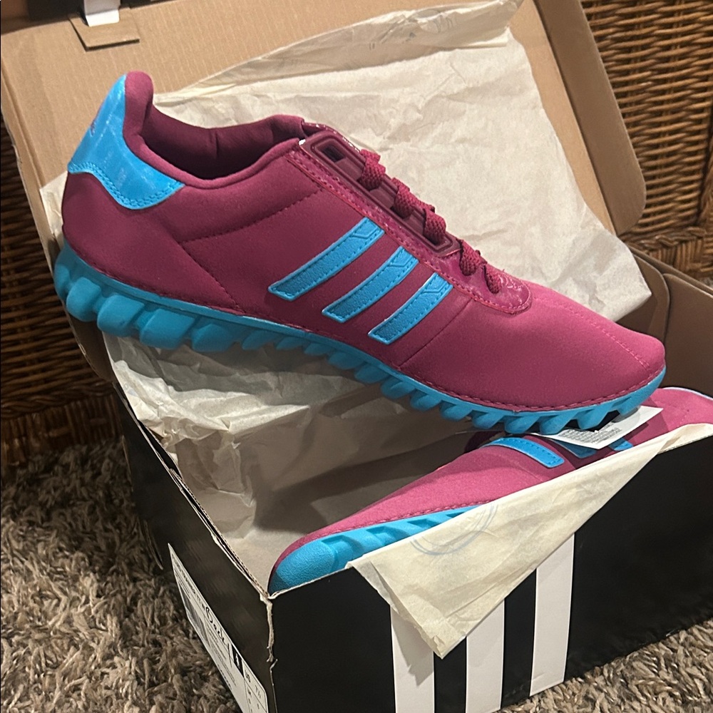 Adidas Burgundy and Teal Athletic Shoes NIB